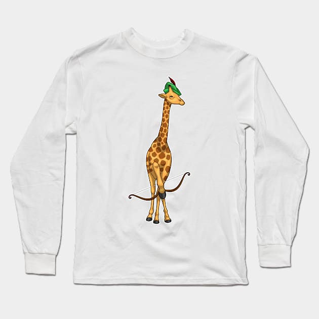 Giraffe Archer Bow Long Sleeve T-Shirt by Markus Schnabel